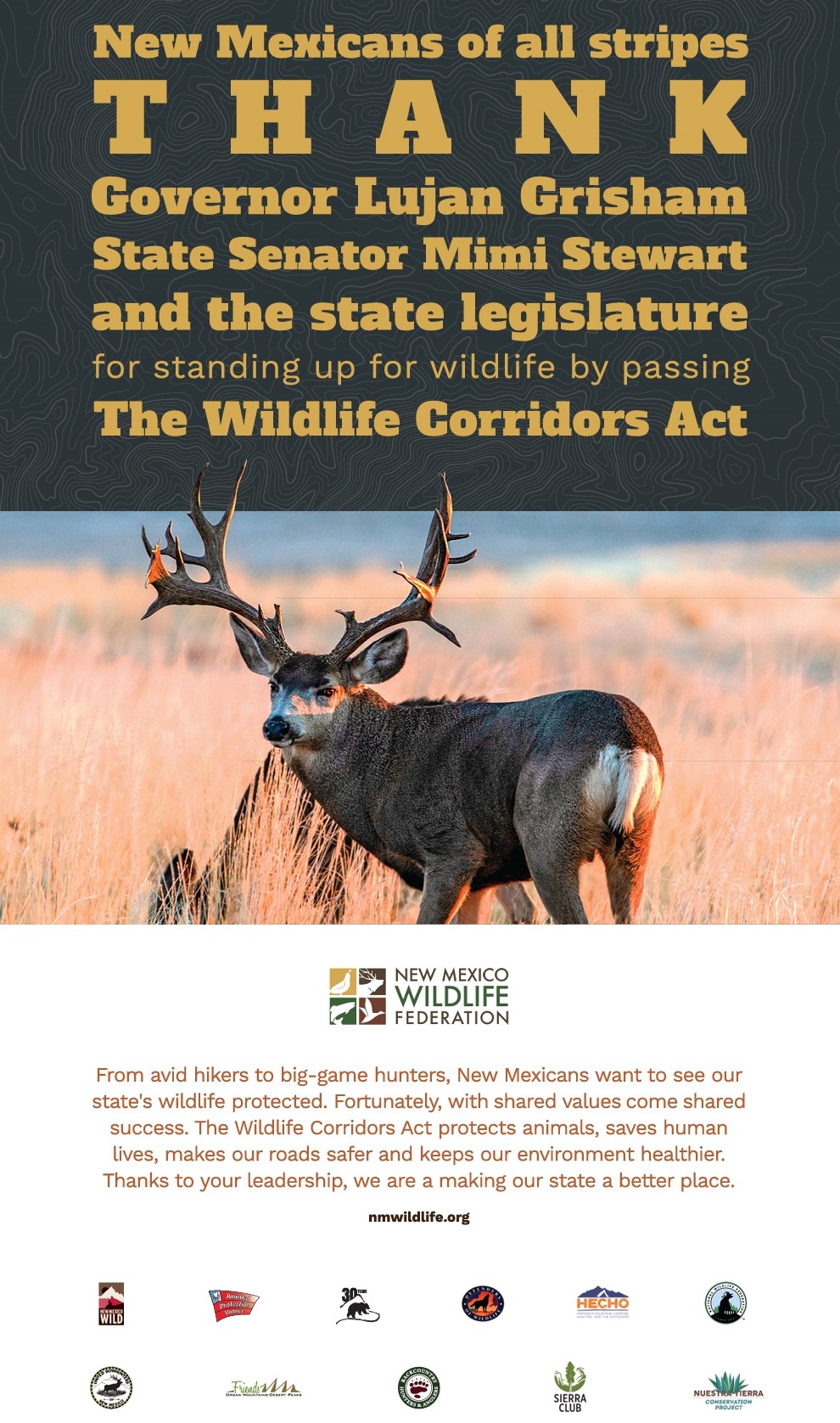 Conservation Groups Applaud Gov Lujan Grishams Approval Of Wildlife Corridors Bill New 9149